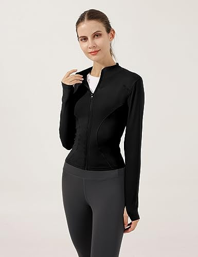 Locachy Women's Lightweight Stretchy Workout Track Jacket