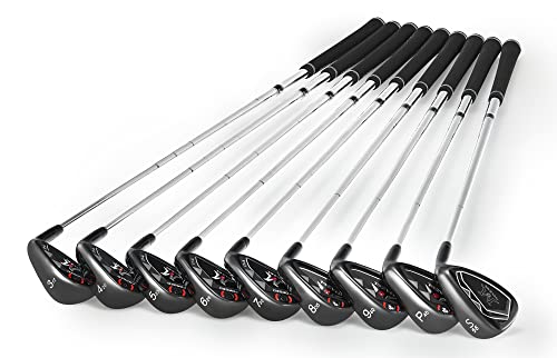 MAZEL Men Golf Iron Set (9PCS) - Right-Handed Golf Clubs with Steel Shafts