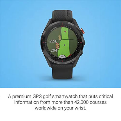 Garmin Approach S62, montre GPS de golf haut de gamme, caddie virtuel intégré, cartographie et écran couleur, noir (010-02200-00)