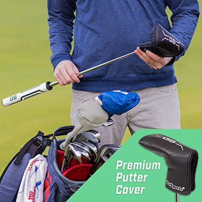 GoSports GS2 Tour Golf Putter - 34" Right-Handed Mallet Putter with Oversized Fat Grip and Milled Face