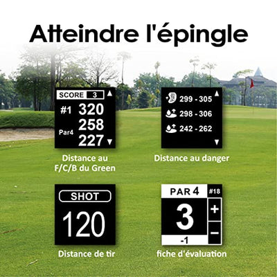 CANMORE TW353 Montre GPS de golf pour homme et femme, écran LCD à contraste élevé, mise à jour gratuite de plus de 40 000 parcours préchargés dans le monde, accessoire de golf léger essentiel pour golfeurs, orange