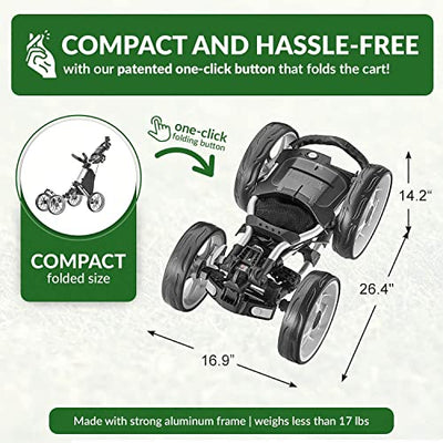 CaddyTek 4 Wheel Golf Push Cart