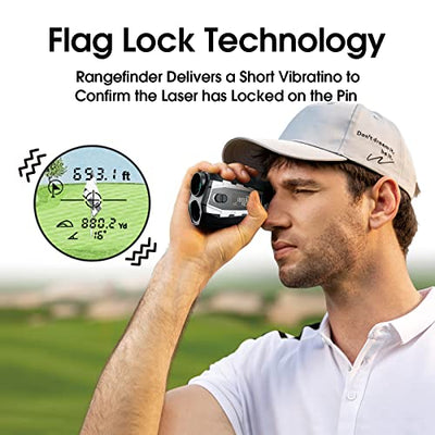 Golf Range Finder with Magnetic Strip