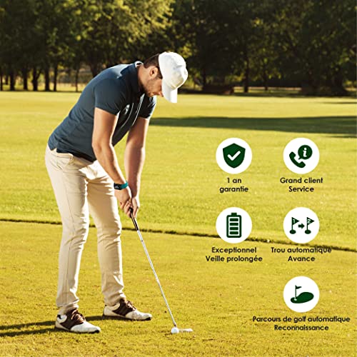 CANMORE TW353 Montre GPS de golf pour homme et femme, écran LCD à contraste élevé, mise à jour gratuite de plus de 40 000 parcours préchargés dans le monde, accessoire de golf léger essentiel pour golfeurs, orange