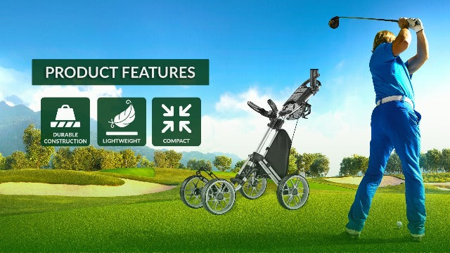 CaddyTek 4 Wheel Golf Push Cart