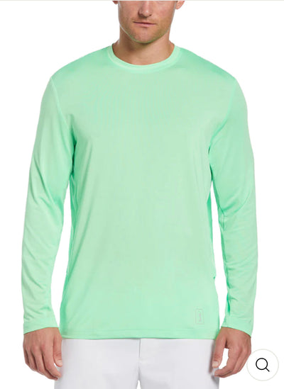 Men's Mixed Media Sun Protection Golf Crew Neck Shirt - Color may vary