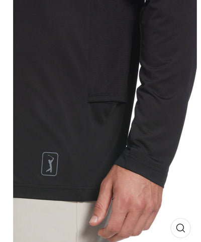 Men's Mixed Media Sun Protection Golf Crew Neck Shirt - Color may vary